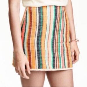 H&M Colorful Striped Mini Skirt